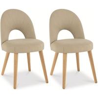 bentley designs oslo oak dining chair stone fabric upholstered pair