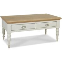Bentley Designs Hampstead Soft Grey and Oak Coffee Table with Turned Legs
