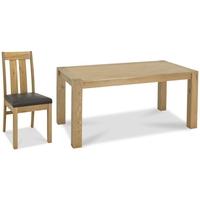 bentley designs turin light oak 6 seater table with slatted chairs bro ...