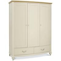 bentley designs montreux pale oak and antique white wardrobe triple