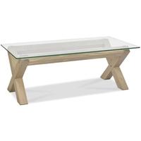 bentley designs turin aged oak coffee table glass top