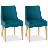 bentley designs ella oak dining chair teal scoop back pair