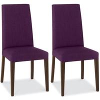 Bentley Designs Miles Walnut Dining Chair - Plum Taper Back (Pair)