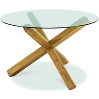 Bentley Designs Lyon Oak Dining Table - Round Glass Top