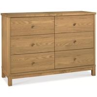 bentley designs atlanta oak chest of drawer 6 drawer wide