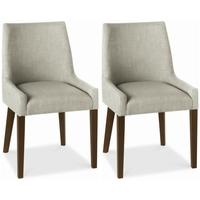 bentley designs ella walnut dining chair linen scoop back pair