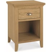 bentley designs hampstead oak bedside cabinet 1 drawer