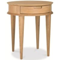 bentley designs oslo oak lamp table with drawer