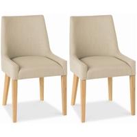 Bentley Designs Ella Oak Dining Chair - Stone Scoop Back (Pair)