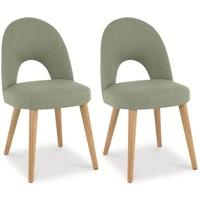 Bentley Designs Oslo Oak Dining Chair - Aqua Fabric Upholstered (Pair)