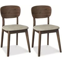 Bentley Designs Oslo Walnut Dining Chair - Veneered Back (Pair)