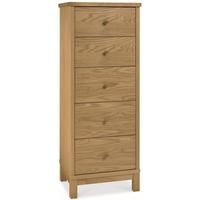 bentley designs atlanta oak chest of drawer 5 drawer tall