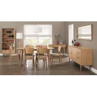 Bentley Designs Oslo Oak Dining Set - 6 Seater Table with Veneered Back Chairs