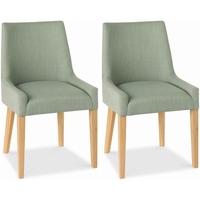 Bentley Designs Ella Oak Dining Chair - Aqua Scoop Back (Pair)