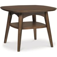 bentley designs oslo walnut lamp table with shelf