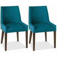 Bentley Designs Ella Walnut Dining Chair - Teal Scoop Back (Pair)