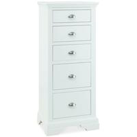 Bentley Designs Hampstead White Chest of Drawer - 5 Drawer Tall