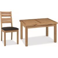 Bentley Designs Provence Oak Dining Set - 4-6 Draw Leaf Extending Table with Slatted Chairs