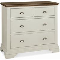 Bentley Designs Hampstead Soft Grey and Walnut Chest of Drawer - 2+2 Drawer