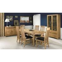 Bentley Designs Turner Oak Dining Set - 6-8 Seater Centre Extending with Chairs