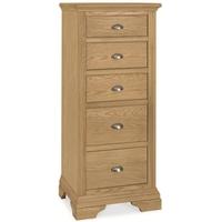 bentley designs hampstead oak chest of drawer 5 drawer tall