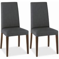 Bentley Designs Miles Walnut Dining Chair - Charcoal Taper Back (Pair)