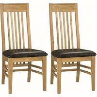 bentley designs turner oak dining chair slatted pair