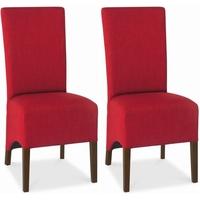 Bentley Designs Nina Walnut Dining Chair - Red Wing Back (Pair)