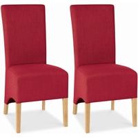 Bentley Designs Nina Oak Dining Chair - Red Wing Back (Pair)