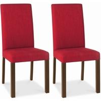 Bentley Designs Parker Walnut Dining Chair - Red Square Back (Pair)