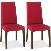 Bentley Designs Miles Walnut Dining Chair - Red Taper Back (Pair)