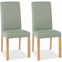 Bentley Designs Parker Oak Dining Chair - Aqua Square Back (Pair)