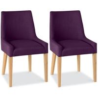 Bentley Designs Ella Oak Dining Chair - Plum Scoop Back (Pair)