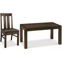 Bentley Designs Lyon Walnut Dining Set - Medium End Extending Table with Slatted Chairs