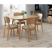 bentley designs oslo oak dining set 4 seater fixed table with veneered ...