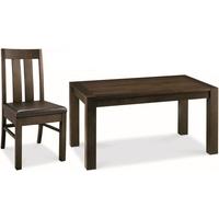 Bentley Designs Lyon Walnut Dining Set - 150cm Table with Slatted Chairs