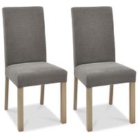 Bentley Designs Turin Aged Oak Dining Chair - Smoke Grey Square Back (Pair)