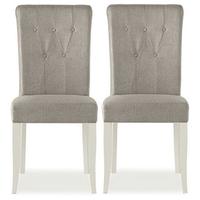 Bentley Designs Hampstead Soft Grey and Weathered Oak Dining Chair - Upholstered (Pair)