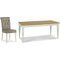 bentley designs hampstead soft grey and oak dining set 6 8 seater rect ...