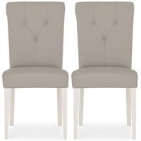 Bentley Designs Montreux Soft Grey Dining Chair - Upholstered Bonded Leather (Pair)