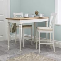 Bentley Designs Hampstead Two Tone Bar Table with 2 X Back Stools