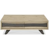 bentley designs cadell aged and weathered oak coffee table 2 drawer