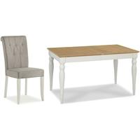 bentley designs hampstead soft grey and oak dining set 4 6 seater rect ...