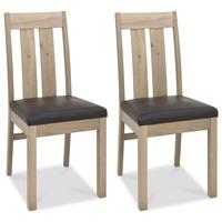 Bentley Designs Turin Aged Oak Dining Chair - Slatted (Pair)