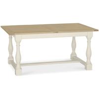 Bentley Designs Chartreuse Aged Oak and Antique White Dining Table - 4-10 Extending