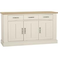 bentley designs chartreuse aged oak and antique white sideboard 3 door