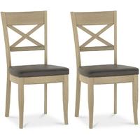 Bentley Designs Chartreuse Aged Oak X Back Dining Chair (Pair)