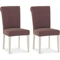 Bentley Designs Chartreuse Aged Oak and Antique White Upholstered Chair - Mulberry (Pair)