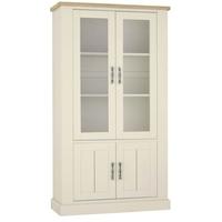 Bentley Designs Chartreuse Aged Oak and Antique White Display Cabinet