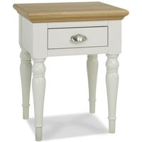 Bentley Designs Hampstead Soft Grey and Oak Lamp Table with Turned Legs